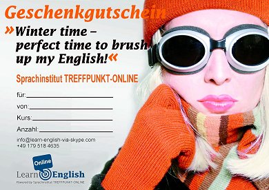 Geschenkgutschein Englischkurs Online